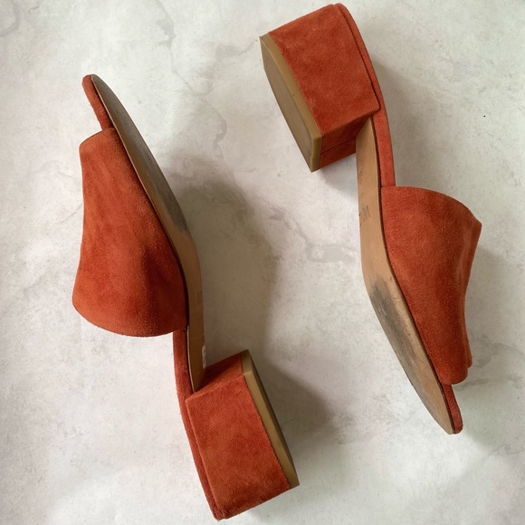 Vince Suede Slides Sandals Shoes Size 8.5 Red - Picture 5 of 7